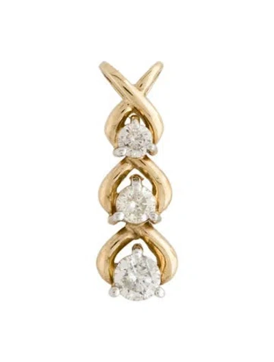 Pre-owned Pendant 10k Diamond Past Present Future  In Multi