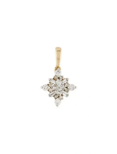 Pre-owned Pendant 10k Diamond , 0.5" In Multi