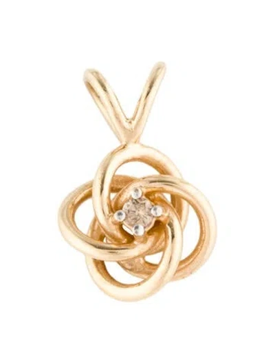 Pre-owned Pendant 10k Diamond , 0.75" In Multi