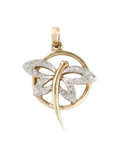 Pre-owned Pendant 10k Diamond  In Multi