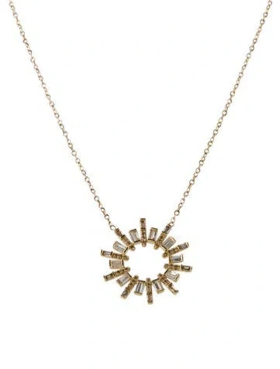 Pre-owned Pendant 10k Diamond  Necklace, 18" In Multi