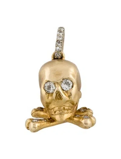Pre-owned Pendant 10k Diamond Skull  In Multi