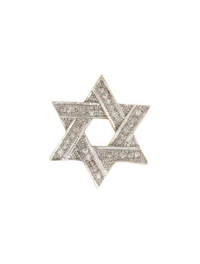 Pre-owned Pendant 10k Diamond Star Of David  In Multi