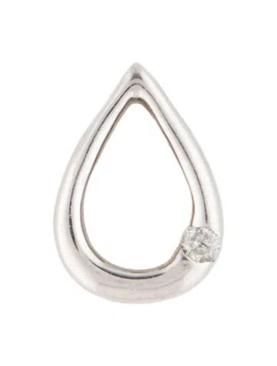 Pre-owned Pendant 10k Diamond Teardrop  In Multi