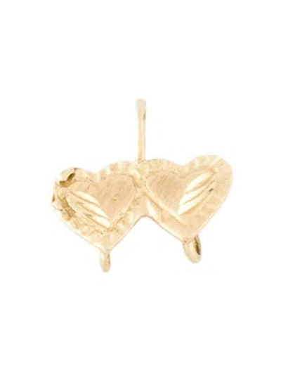 Pre-owned Pendant 10k Double Heart  In Multi