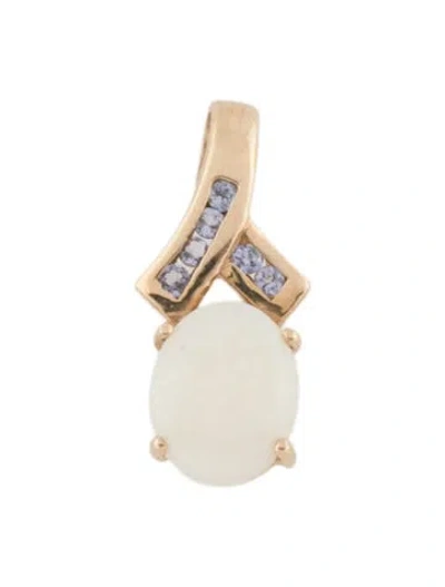 Pre-owned Pendant 10k Opal & Tanzanite , 0.75" In Multi
