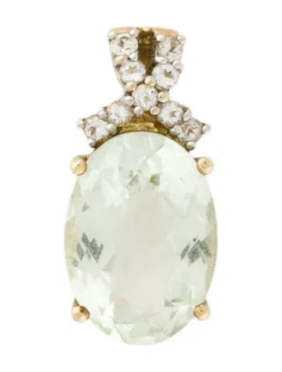 Pre-owned Pendant 10k Prasiolite & Topaz  In Multi