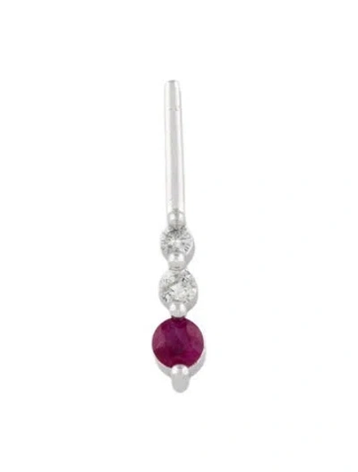 Pre-owned Pendant 10k Ruby & Diamond , 1" In Multi