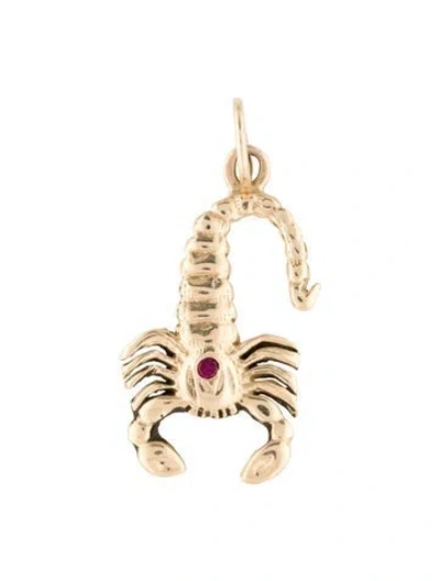 Pre-owned Pendant 10k Ruby Scorpio  In Multi
