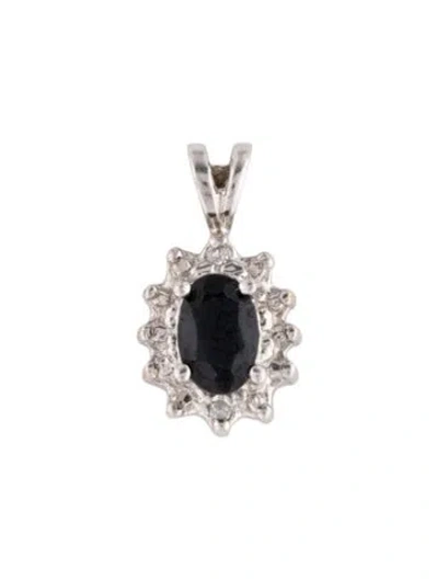 Pre-owned Pendant 10k Sapphire & Diamond  In Multi