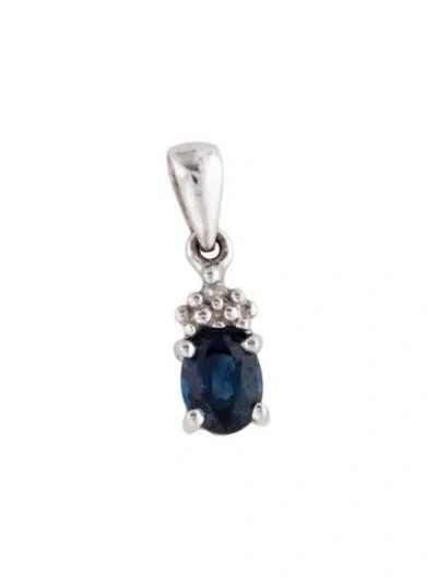 Pre-owned Pendant 10k Sapphire & Diamond  In Multi