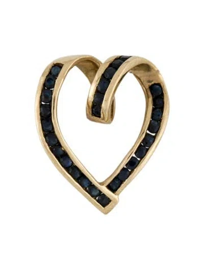 Pre-owned Pendant 10k Sapphire Heart  In Multi