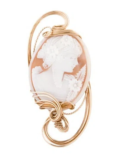 Pre-owned Pendant 10k Shell Cameo  In Multi
