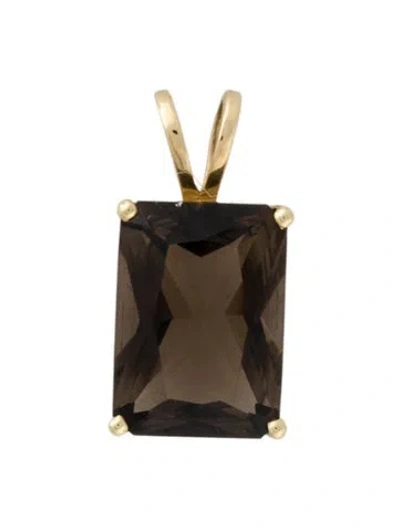Pre-owned Pendant 10k Smoky Quartz  In Multi
