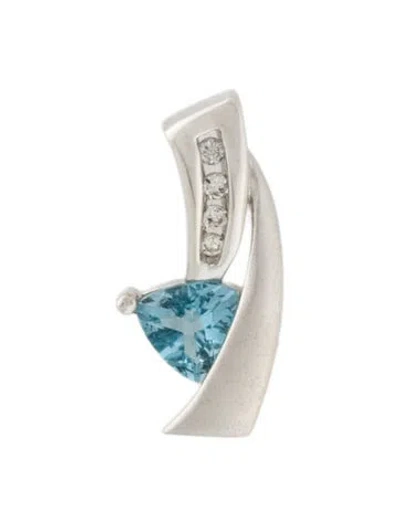 Pre-owned Pendant 10k Topaz & Diamond  In Multi