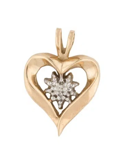 Pre-owned Pendant 10k Two-tone Heart  In Multi