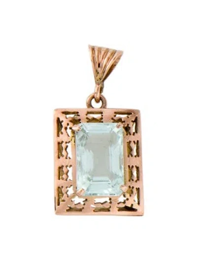 Pre-owned Pendant 12k 4.31ct Aquamarine , 1.25" In Multi