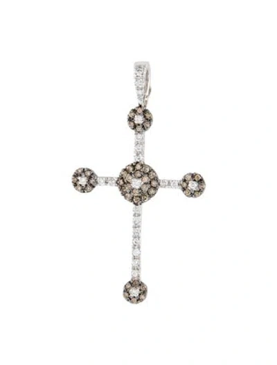 Pre-owned Pendant 14k 0.75 Ctw.diamond Cross  In Multi