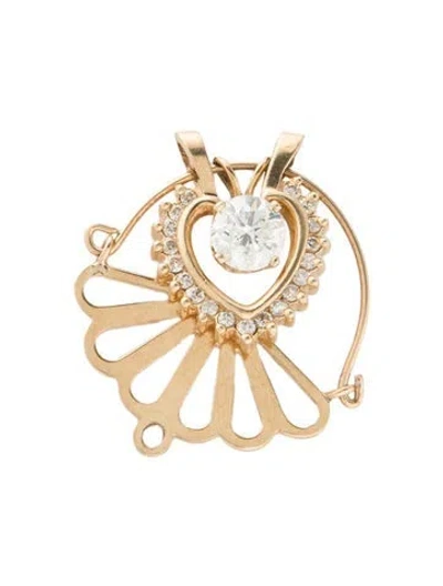Pre-owned Pendant 14k 1.00ct Diamond Fan , 1.75" In Multi