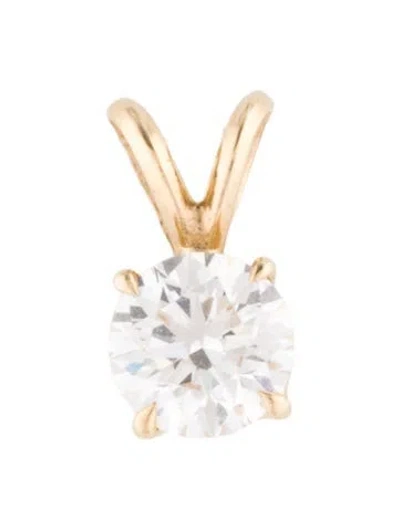 Pre-owned Pendant 14k 1.00ct Lab-grown Diamond , 0.5" In Multi