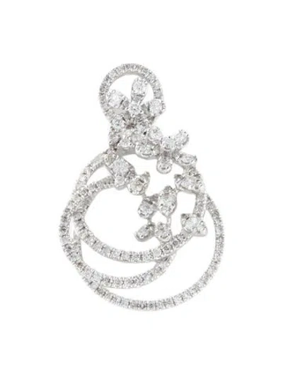 Pre-owned Pendant 14k 1.00ctw Diamond Floral Circle , 1.25" In Multi