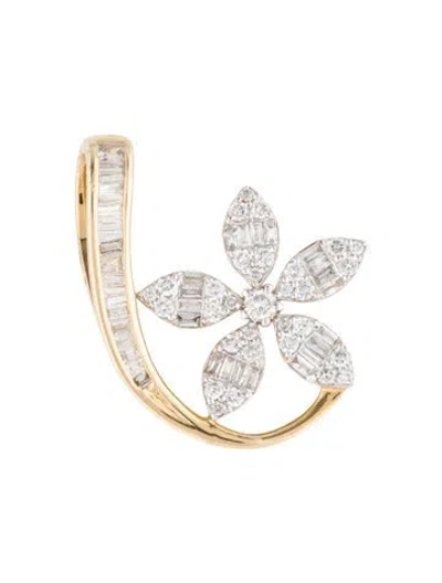 Pre-owned Pendant 14k 1.00ctw Diamond Flower  In Multi