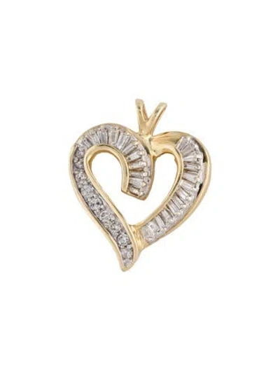 Pre-owned Pendant 14k 1.00ctw Diamond Heart  In Multi