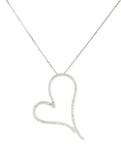 Pre-owned Pendant 14k 1.00ctw Diamond Heart  Necklace, 18" In Multi