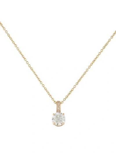 Pre-owned Pendant 14k 1.00ctw Diamond  Necklace, 18" In Multi