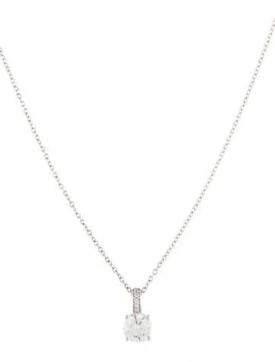Pre-owned Pendant 14k 1.00ctw Lab-grown Diamond  Necklace, 18" In Multi