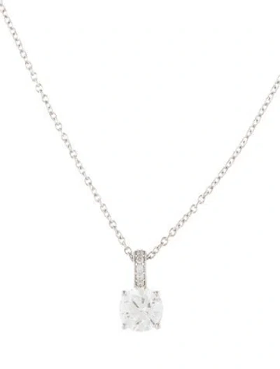 Pre-owned Pendant 14k 1.00ctw Lab-grown Diamond  Necklace, 18" In Multi