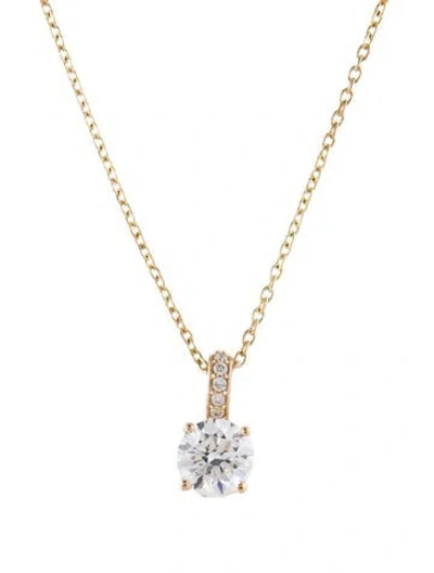 Pre-owned Pendant 14k 1.00ctw Lab-grown Diamond  Necklace, 18.5" In Multi