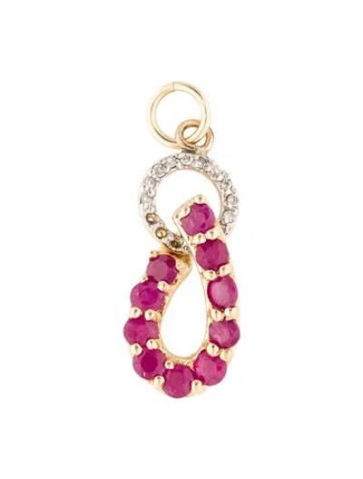 Pre-owned Pendant 14k 1.00ctw Ruby & Diamond  In Multi