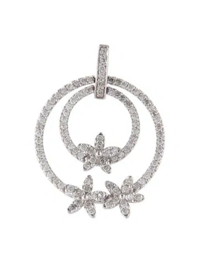 Pre-owned Pendant 14k 1.02ctw Diamond , 1.5" In Multi