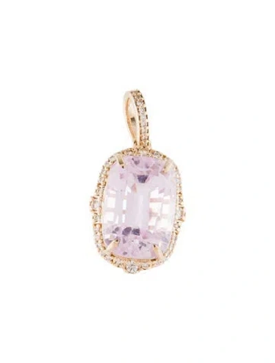 Pre-owned Pendant 14k 10.44ct Kunzite & Sapphire  In Multi
