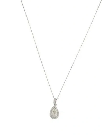 Pre-owned Pendant 14k 1.04ct Lab-grown Diamond  Necklace, 17.75" In Multi
