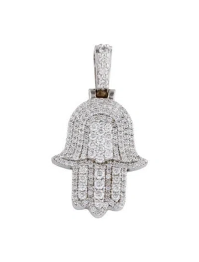 Pre-owned Pendant 14k 1.04ctw Diamond Hamsa  In Multi