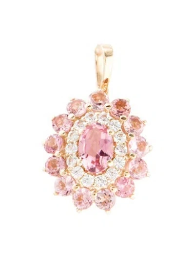 Pre-owned Pendant 14k 1.06ctw Tourmaline & Sapphire  In Multi