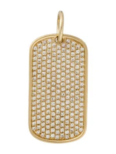 Pre-owned Pendant 14k 1.07ct Diamond Dog Tag , 1" In Multi
