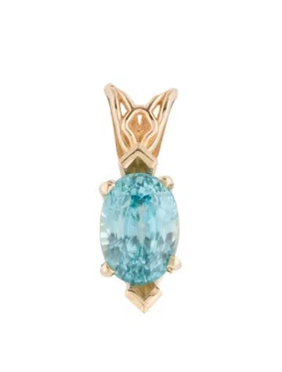 Pre-owned Pendant 14k 1.11ctw Zircon  In Multi