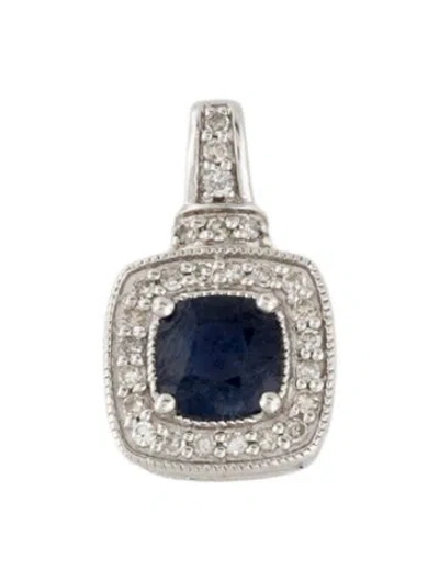 Pre-owned Pendant 14k 1.13ct Sapphire & Diamond  In Multi