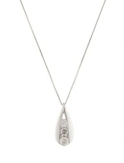 Pre-owned Pendant 14k 1.15ctw Diamond  Necklace, 18" In Multi