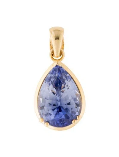 Pre-owned Pendant 14k 11.60ct Synthetic Sapphire , 1" In Multi