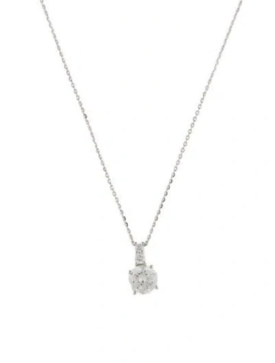 Pre-owned Pendant 14k 1.17ctw Lab-grown Diamond  Necklace, 18" In Multi