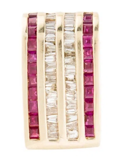 Pre-owned Pendant 14k 1.18ctw Ruby & Diamond  In Multi