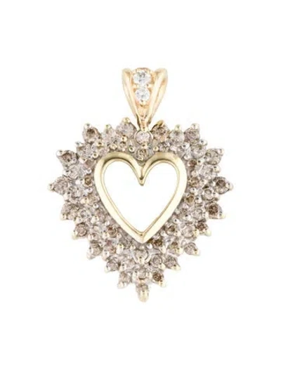 Pre-owned Pendant 14k 1.20ctw Diamond Heart  In Multi