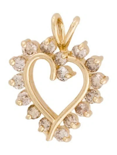Pre-owned Pendant 14k 1.21ctw Diamond Heart  In Multi