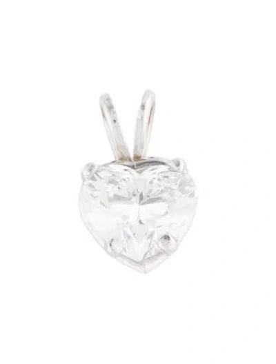 Pre-owned Pendant 14k 1.22ct Heart , 0.5" In Multi