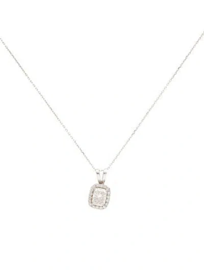 Pre-owned Pendant 14k 1.24ctw Lab-grown Diamond  Necklace, 18" In Multi