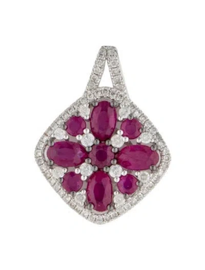 Pre-owned Pendant 14k 1.24ctw Ruby & Diamond  In Multi